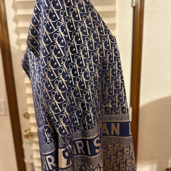 Christian Dior Blue and Beige Tan Scarf - Picture 2 of 5